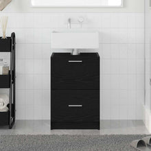 Badkamer Kast met lade Zwart Eiken 40 x 37 x 59 cm Bewerkt hout