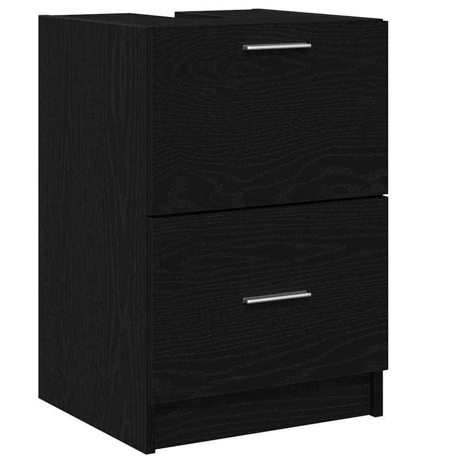 Badkamer Kast met lade Zwart Eiken 40 x 37 x 59 cm Bewerkt hout