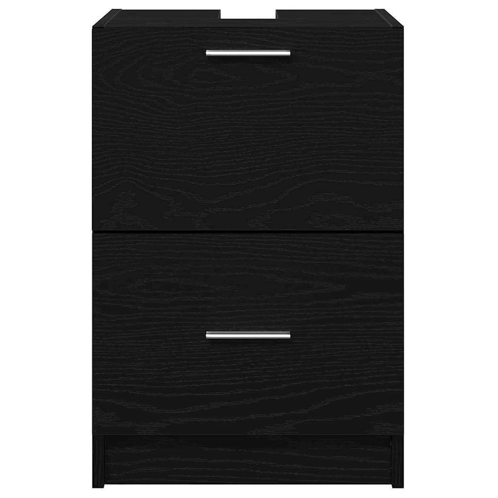 Badkamer Kast met lade Zwart Eiken 40 x 37 x 59 cm Bewerkt hout