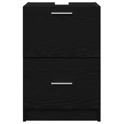 Badkamer Kast met lade Zwart Eiken 40 x 37 x 59 cm Bewerkt hout