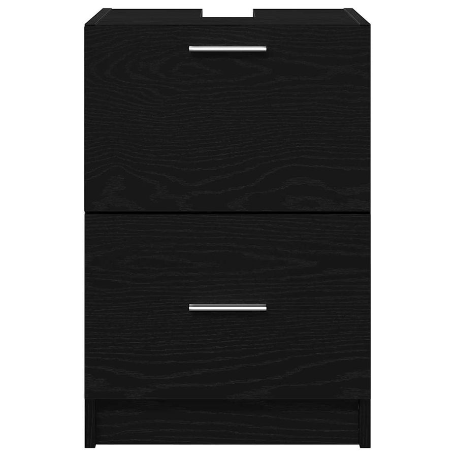 Badkamer Kast met lade Zwart Eiken 40 x 37 x 59 cm Bewerkt hout