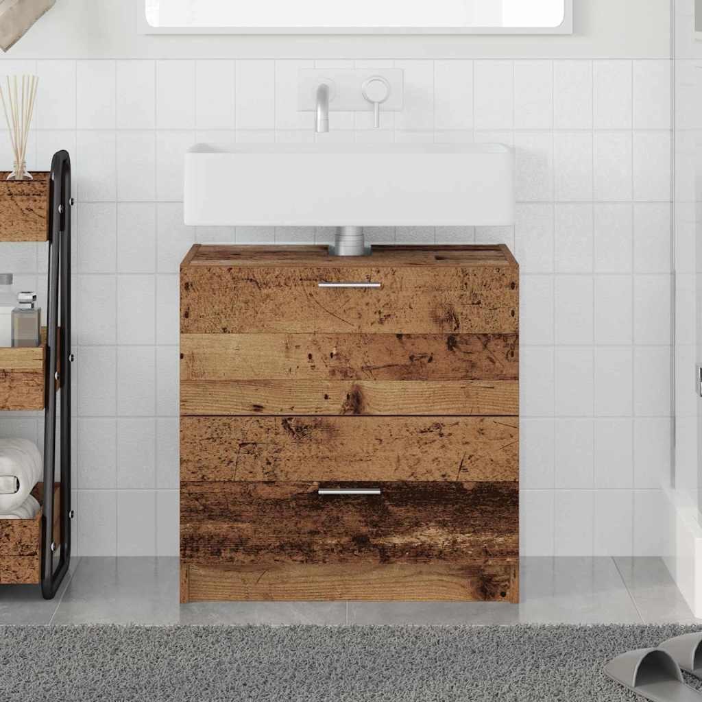 Badkamer Kast met lade Oud Hout 59 x 37 x 59 cm Bewerkt hout