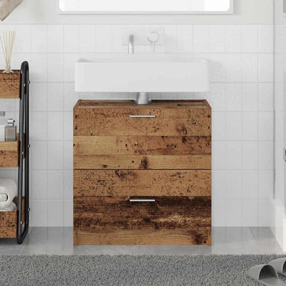 Badkamer Kast met lade Oud Hout 59 x 37 x 59 cm Bewerkt hout