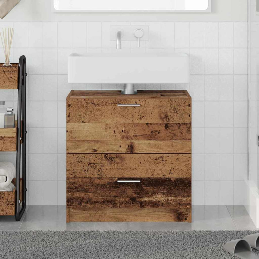 Badkamer Kast met lade Oud Hout 59 x 37 x 59 cm Bewerkt hout