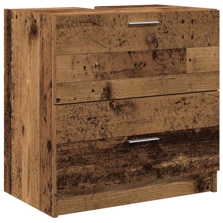 Badkamer Kast met lade Oud Hout 59 x 37 x 59 cm Bewerkt hout