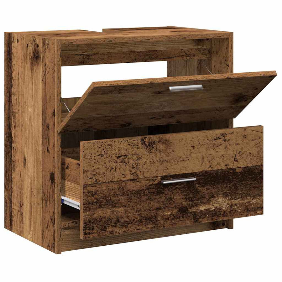 Badkamer Kast met lade Oud Hout 59 x 37 x 59 cm Bewerkt hout