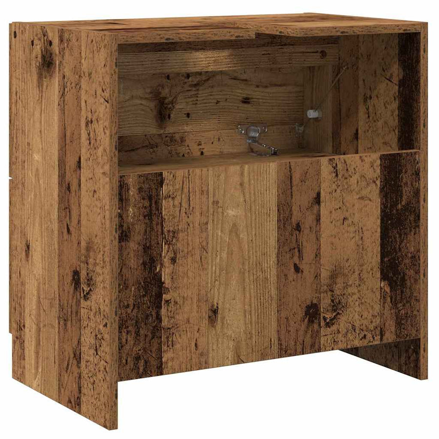 Badkamer Kast met lade Oud Hout 59 x 37 x 59 cm Bewerkt hout