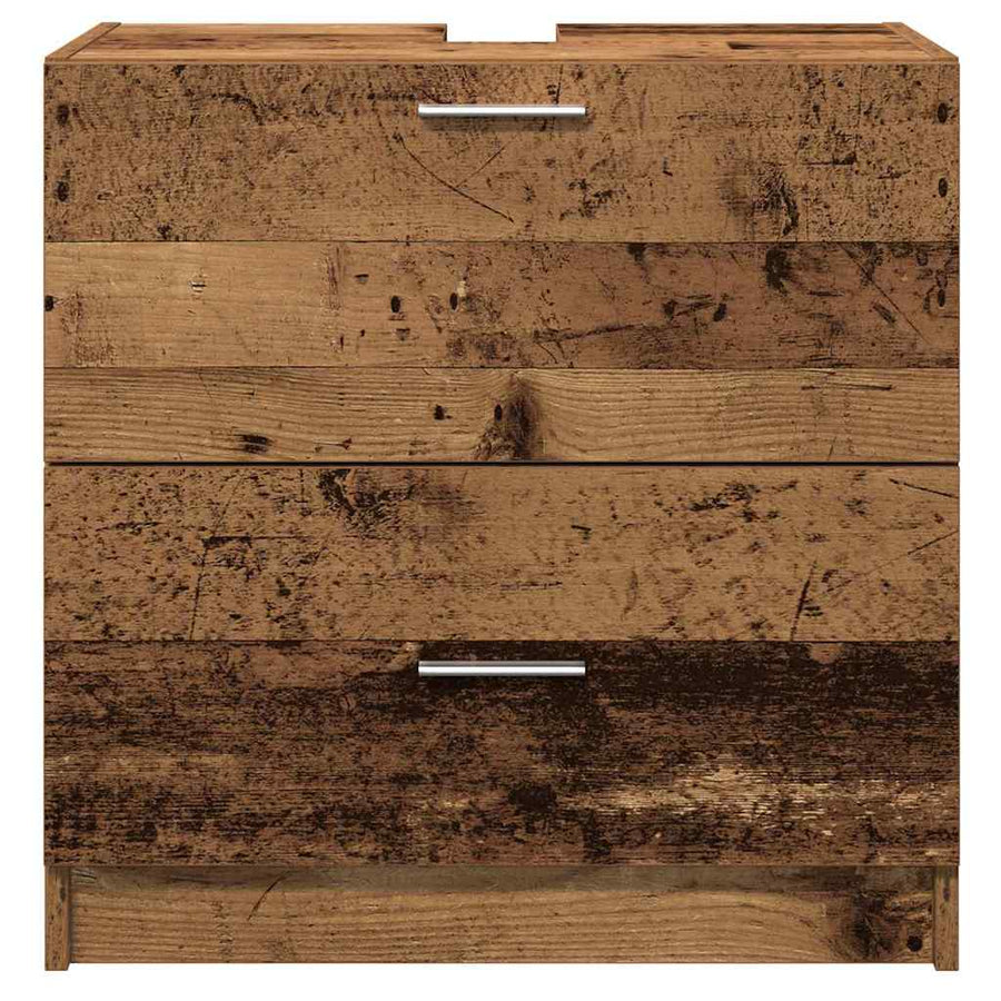 Badkamer Kast met lade Oud Hout 59 x 37 x 59 cm Bewerkt hout