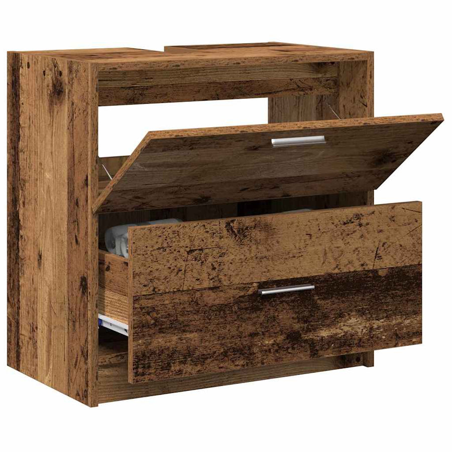 Badkamer Kast met lade Oud Hout 59 x 37 x 59 cm Bewerkt hout