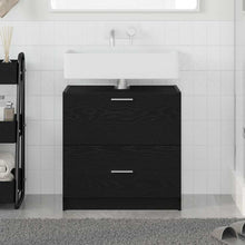 Badkamer Kast met lade Zwart Eiken 59 x 37 x 59 cm Bewerkt hout
