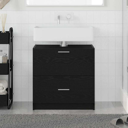 Badkamer Kast met lade Zwart Eiken 59 x 37 x 59 cm Bewerkt hout