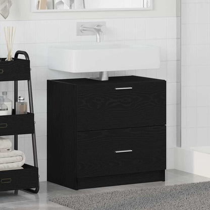 Badkamer Kast met lade Zwart Eiken 59 x 37 x 59 cm Bewerkt hout