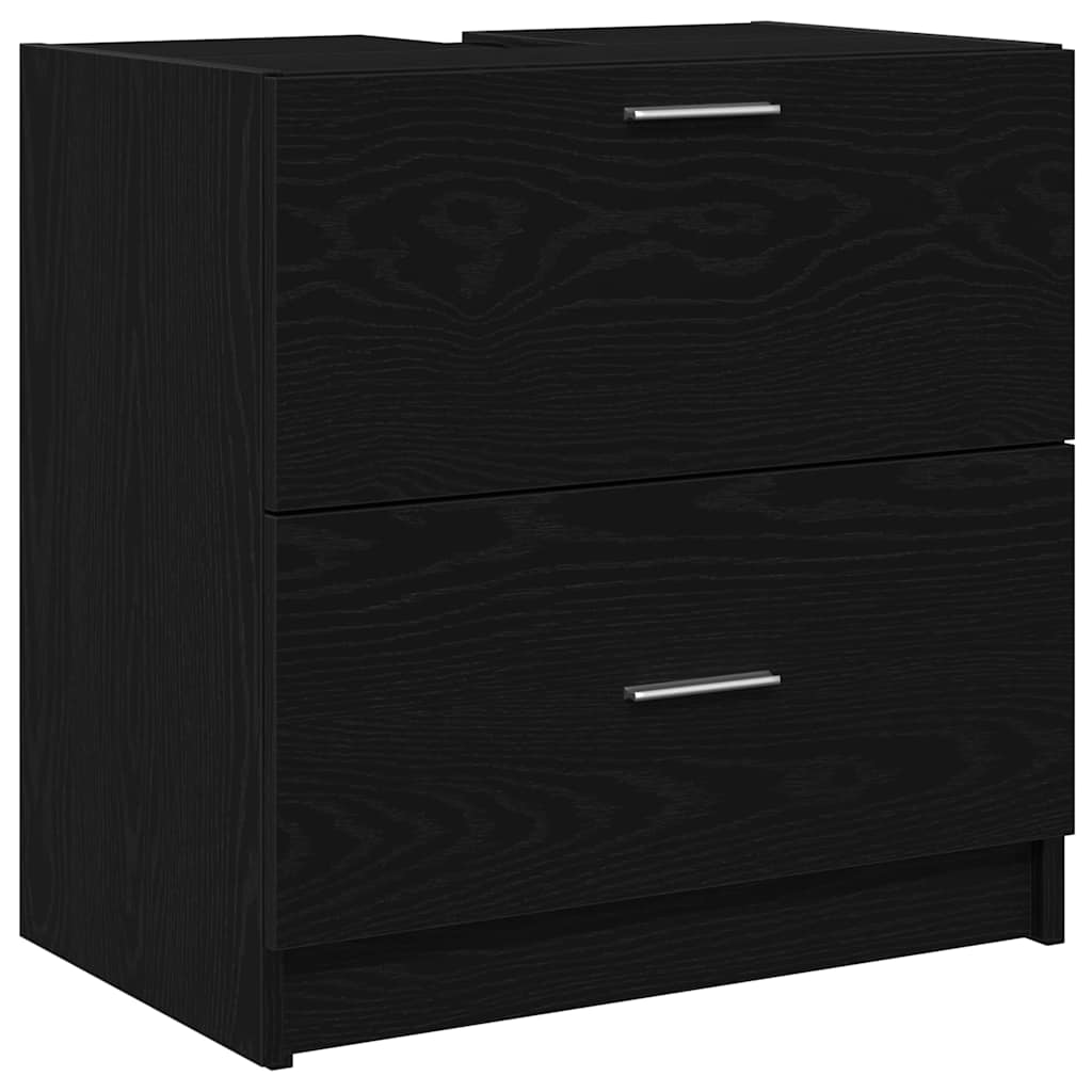 Badkamer Kast met lade Zwart Eiken 59 x 37 x 59 cm Bewerkt hout