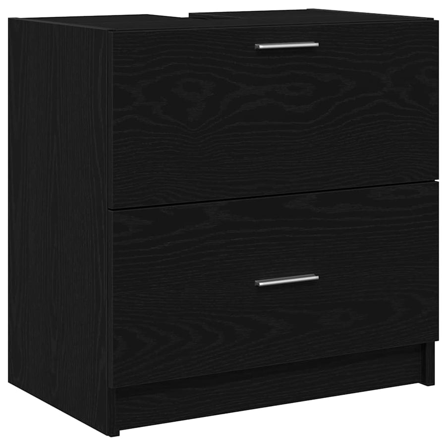 Badkamer Kast met lade Zwart Eiken 59 x 37 x 59 cm Bewerkt hout