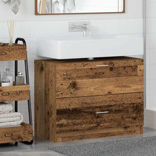 Badkamer Kast met lade Oud Hout 78 x 37 x 59 cm Bewerkt hout