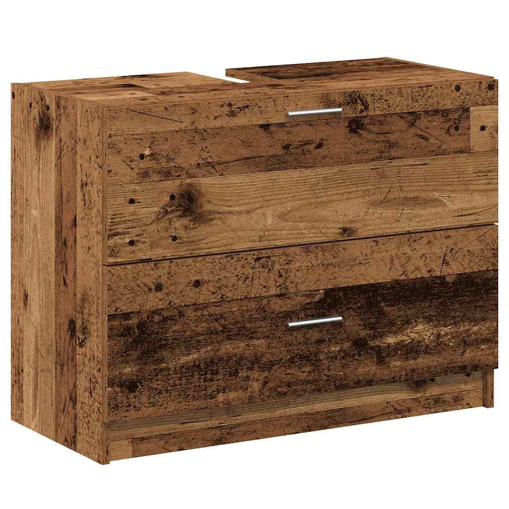 Badkamer Kast met lade Oud Hout 78 x 37 x 59 cm Bewerkt hout