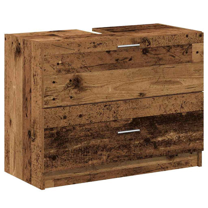Badkamer Kast met lade Oud Hout 78 x 37 x 59 cm Bewerkt hout