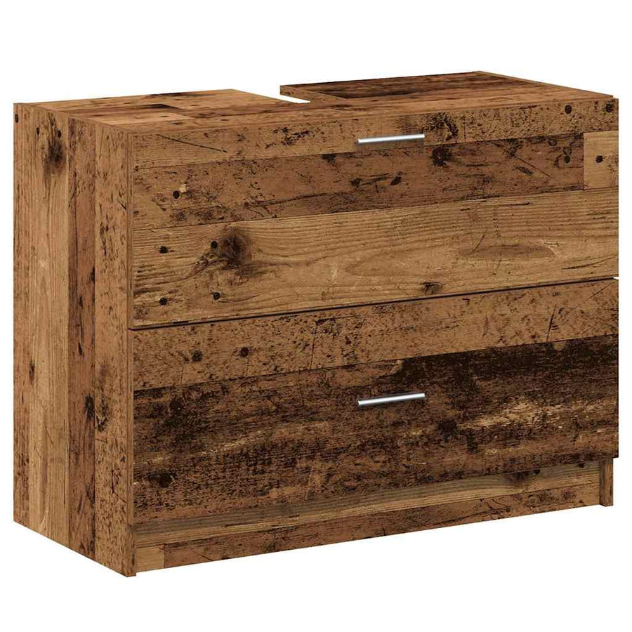 Badkamer Kast met lade Oud Hout 78 x 37 x 59 cm Bewerkt hout