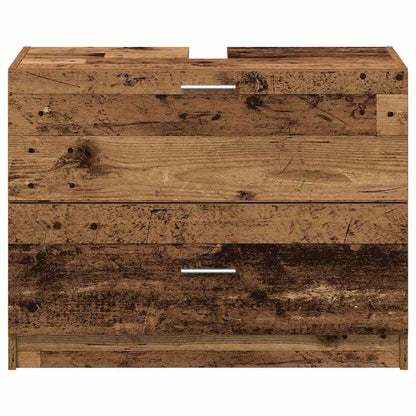 Badkamer Kast met lade Oud Hout 78 x 37 x 59 cm Bewerkt hout