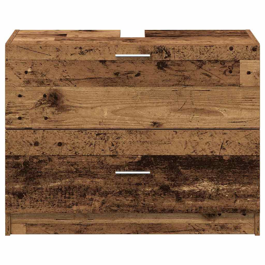 Badkamer Kast met lade Oud Hout 78 x 37 x 59 cm Bewerkt hout