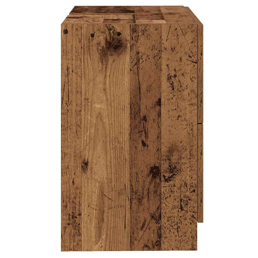 Badkamer Kast met lade Oud Hout 78 x 37 x 59 cm Bewerkt hout