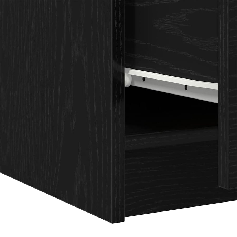 Badkamer Kast met lade Zwart Eiken 78 x 37 x 59 cm Bewerkt hout