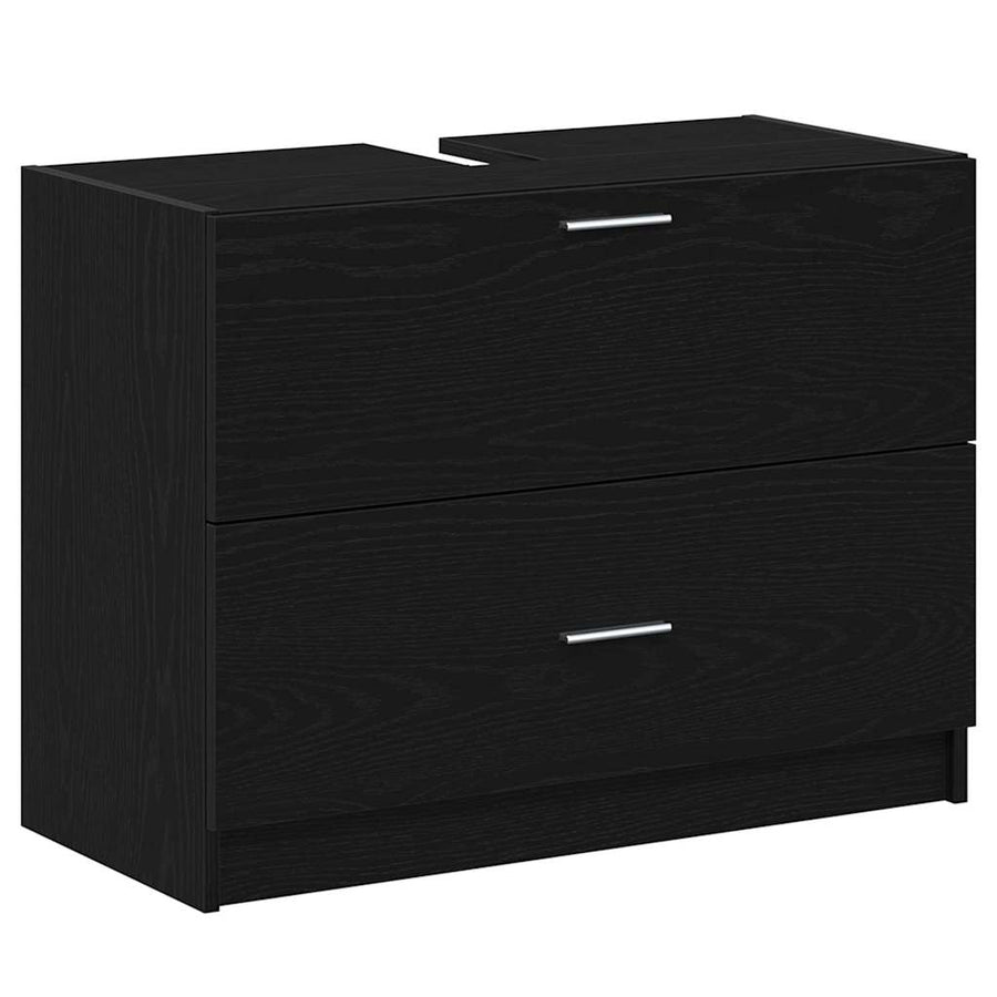 Badkamer Kast met lade Zwart Eiken 78 x 37 x 59 cm Bewerkt hout