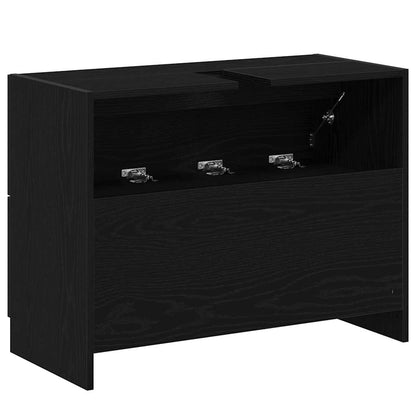 Badkamer Kast met lade Zwart Eiken 78 x 37 x 59 cm Bewerkt hout
