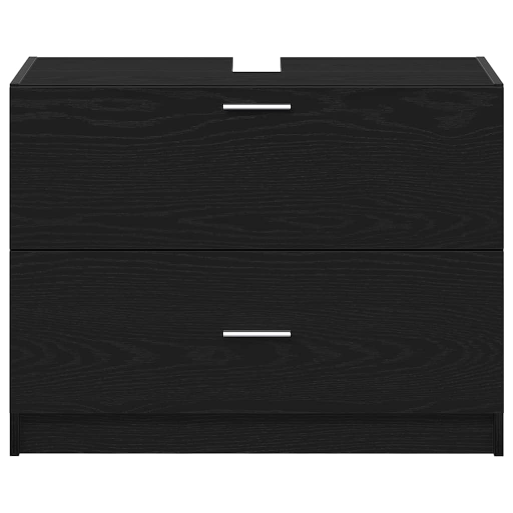 Badkamer Kast met lade Zwart Eiken 78 x 37 x 59 cm Bewerkt hout