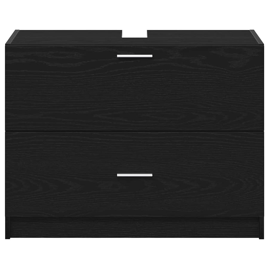 Badkamer Kast met lade Zwart Eiken 78 x 37 x 59 cm Bewerkt hout