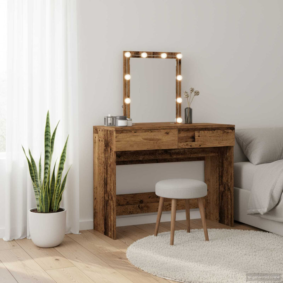 Plafondtafel met lade Oudhout 100 x 40 x 130 cm Bewerkt hout