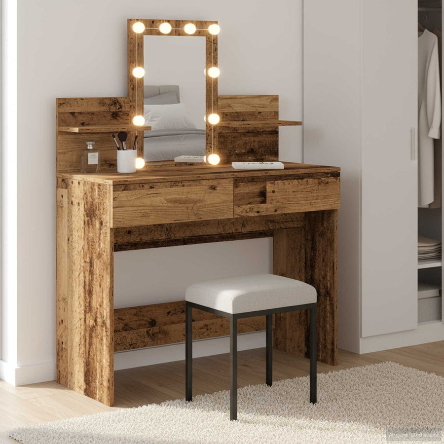 Plafondtafel met lade Oudhout 100 x 40 x 130 cm Bewerkt hout
