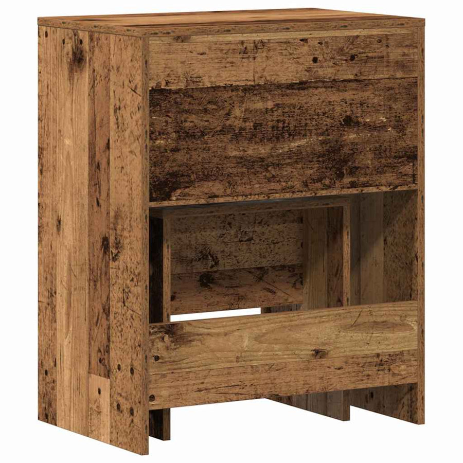 Kaptafel met lade Oud Hout 60 x 40 x 75 cm Bewerkt hout