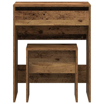 Kaptafel met lade Oud Hout 60 x 40 x 75 cm Bewerkt hout
