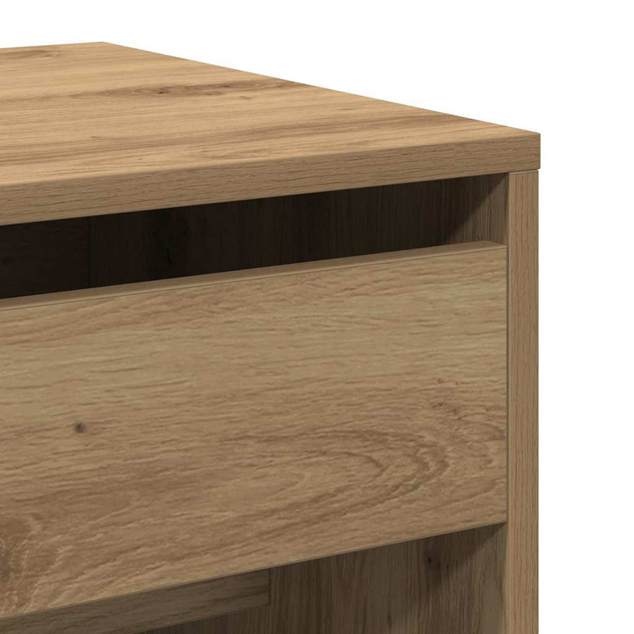 Kaptafel artisanaal eikenkleurig 60 x 40 x 75 cm Bewerkt hout
