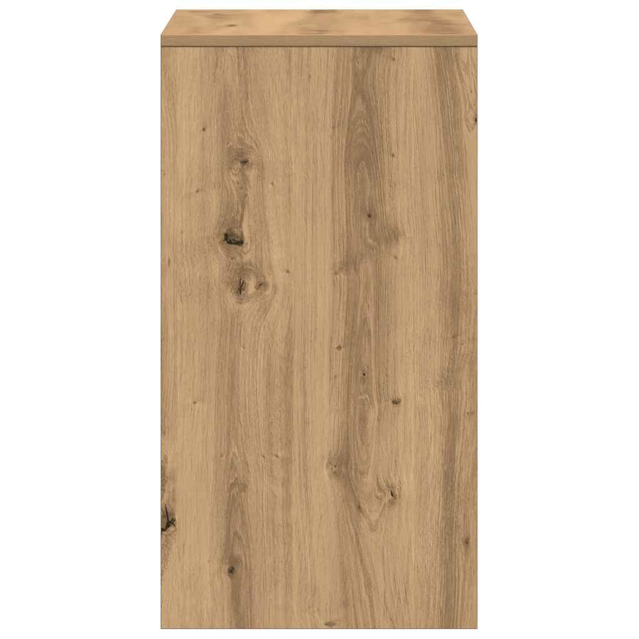 Kaptafel artisanaal eikenkleurig 60 x 40 x 75 cm Bewerkt hout
