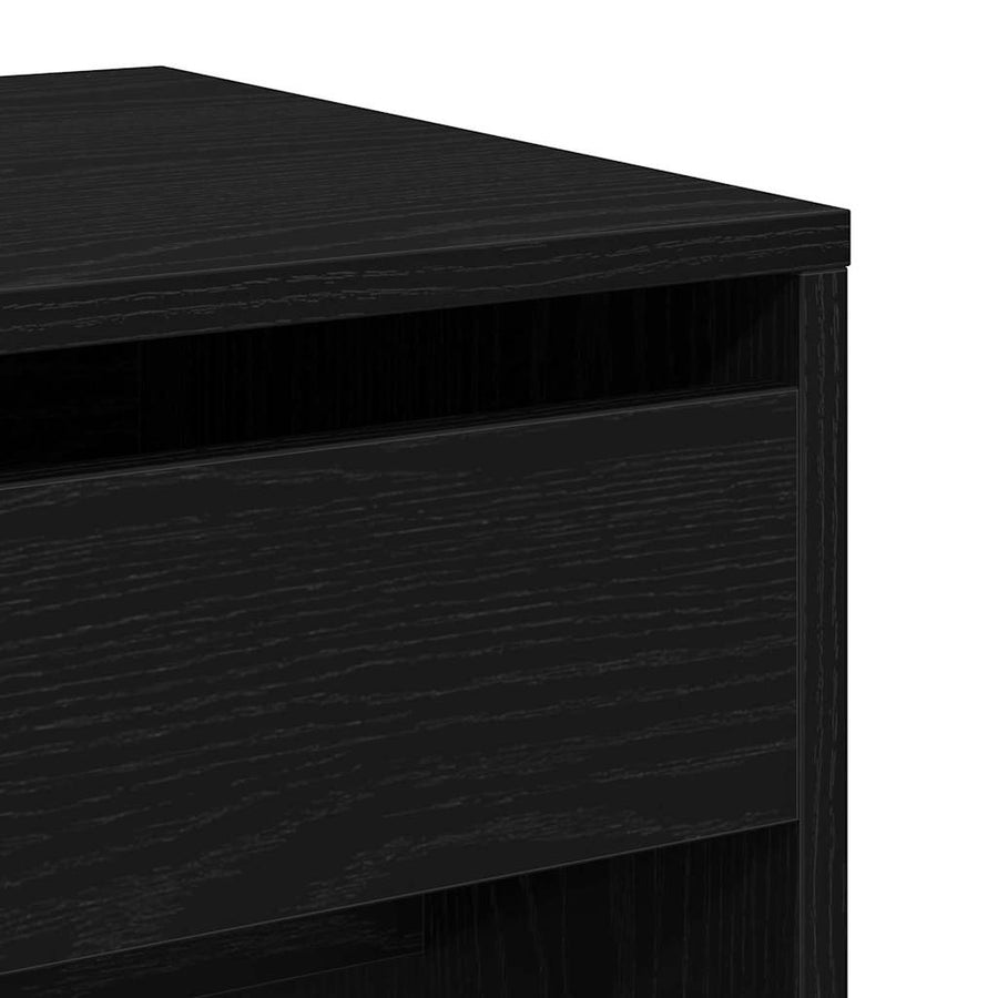 Kaptafel met lade Zwart eiken 60 x 40 x 75 cm Bewerkt hout