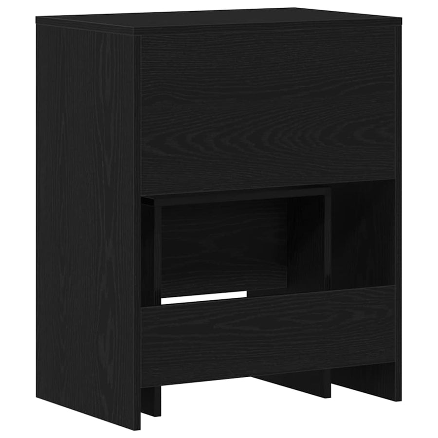 Kaptafel met lade Zwart eiken 60 x 40 x 75 cm Bewerkt hout