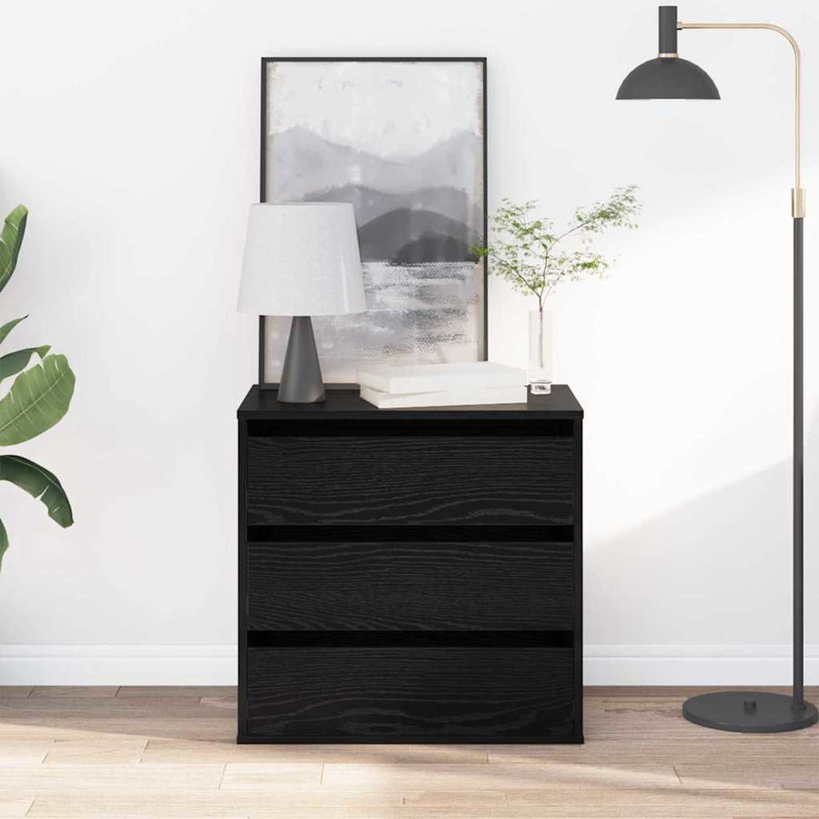 Ladenkast met lade Zwart 60 x 41 x 58 cm Bewerkt hout