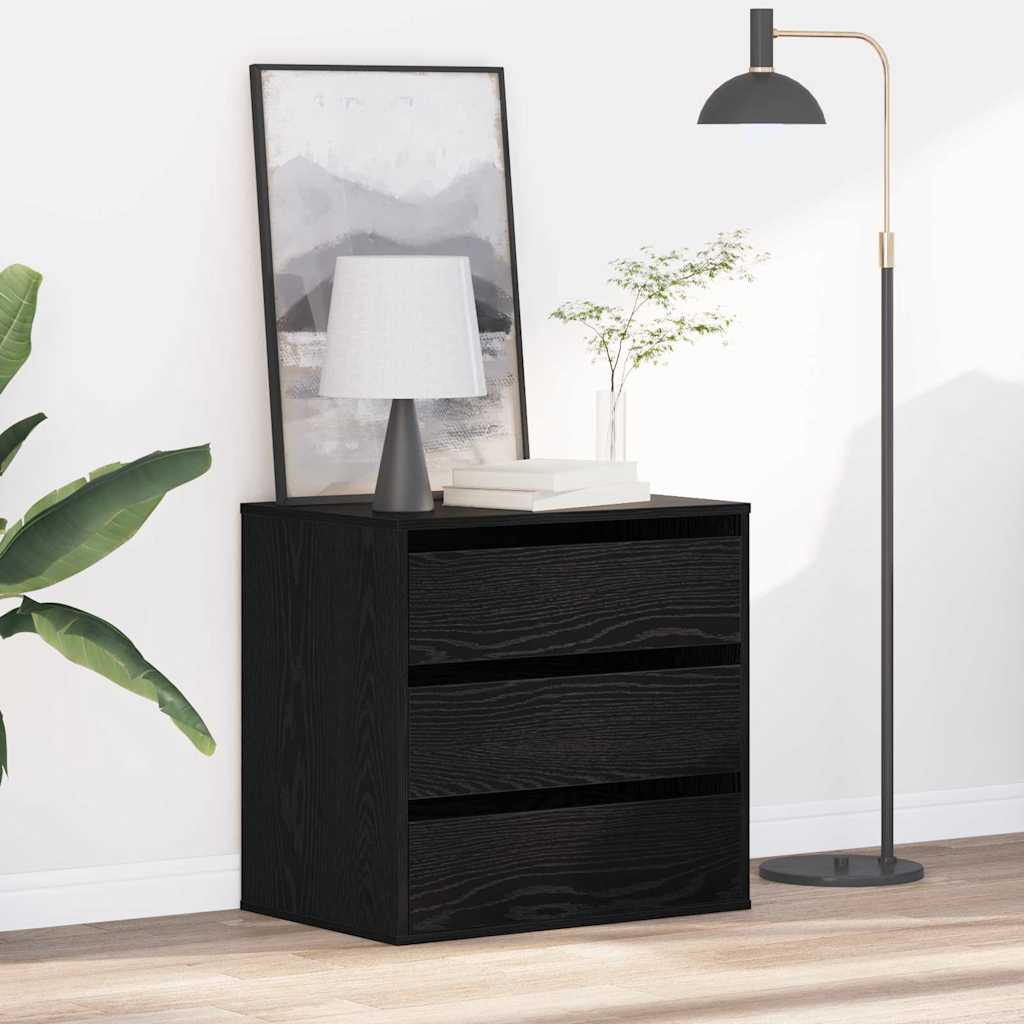 Ladenkast met lade Zwart 60 x 41 x 58 cm Bewerkt hout