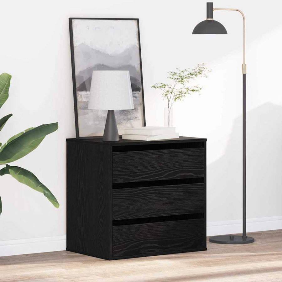 Ladenkast met lade Zwart 60 x 41 x 58 cm Bewerkt hout
