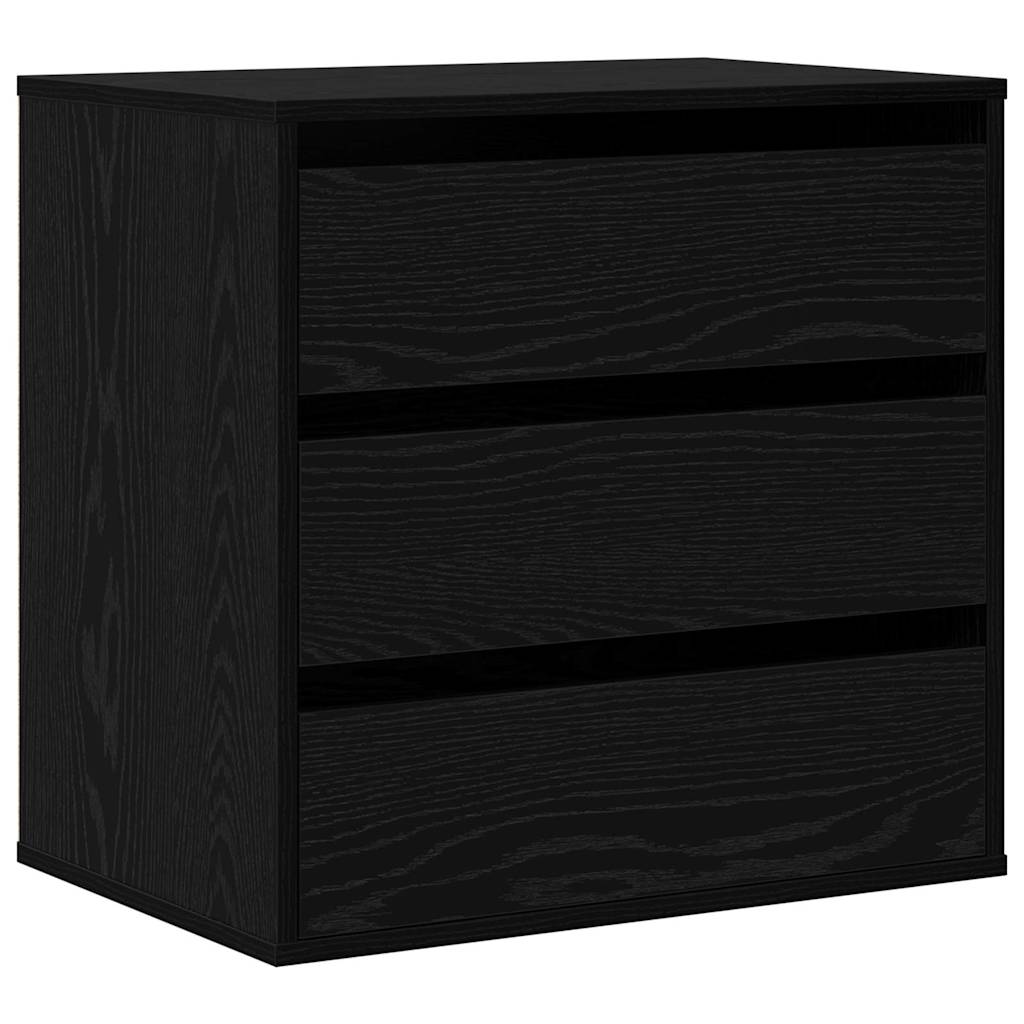 Ladenkast met lade Zwart 60 x 41 x 58 cm Bewerkt hout