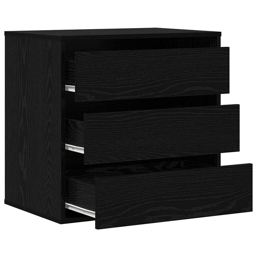 Ladenkast met lade Zwart 60 x 41 x 58 cm Bewerkt hout