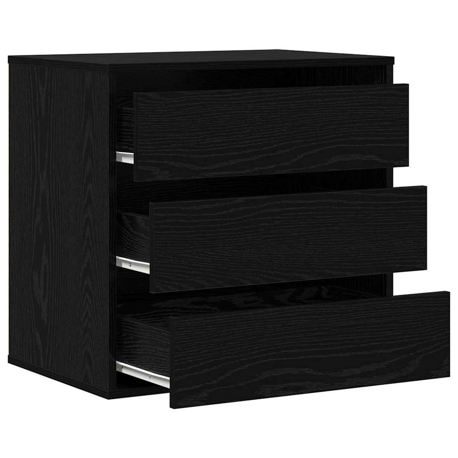 Ladenkast met lade Zwart 60 x 41 x 58 cm Bewerkt hout
