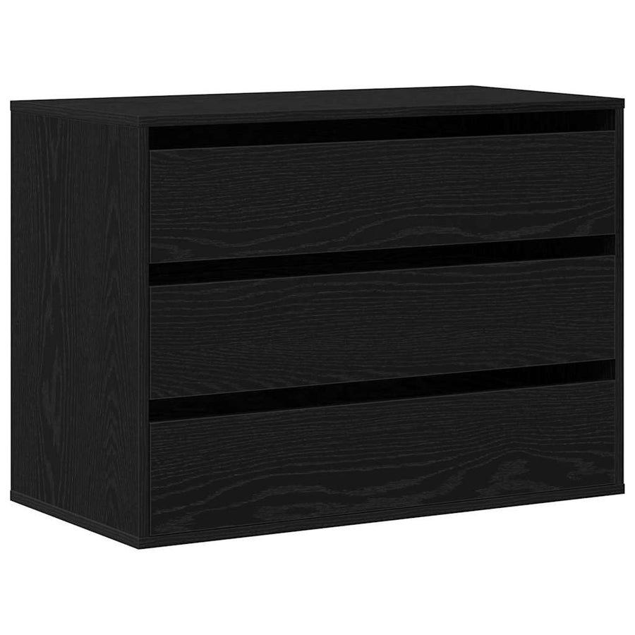 Ladenkast met lade Zwart 80 x 41 x 58 cm Bewerkt hout