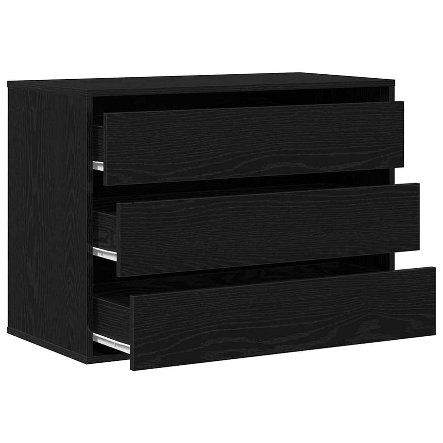 Ladenkast met lade Zwart 80 x 41 x 58 cm Bewerkt hout