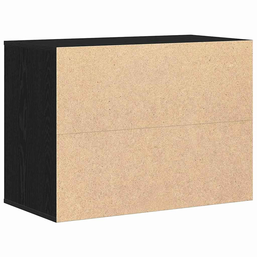 Ladenkast met lade Zwart 80 x 41 x 58 cm Bewerkt hout