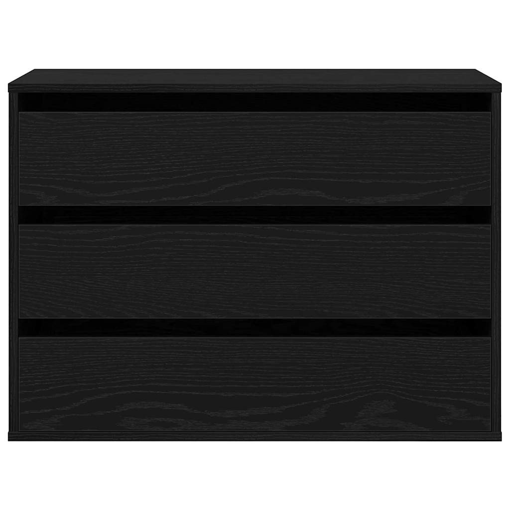 Ladenkast met lade Zwart 80 x 41 x 58 cm Bewerkt hout
