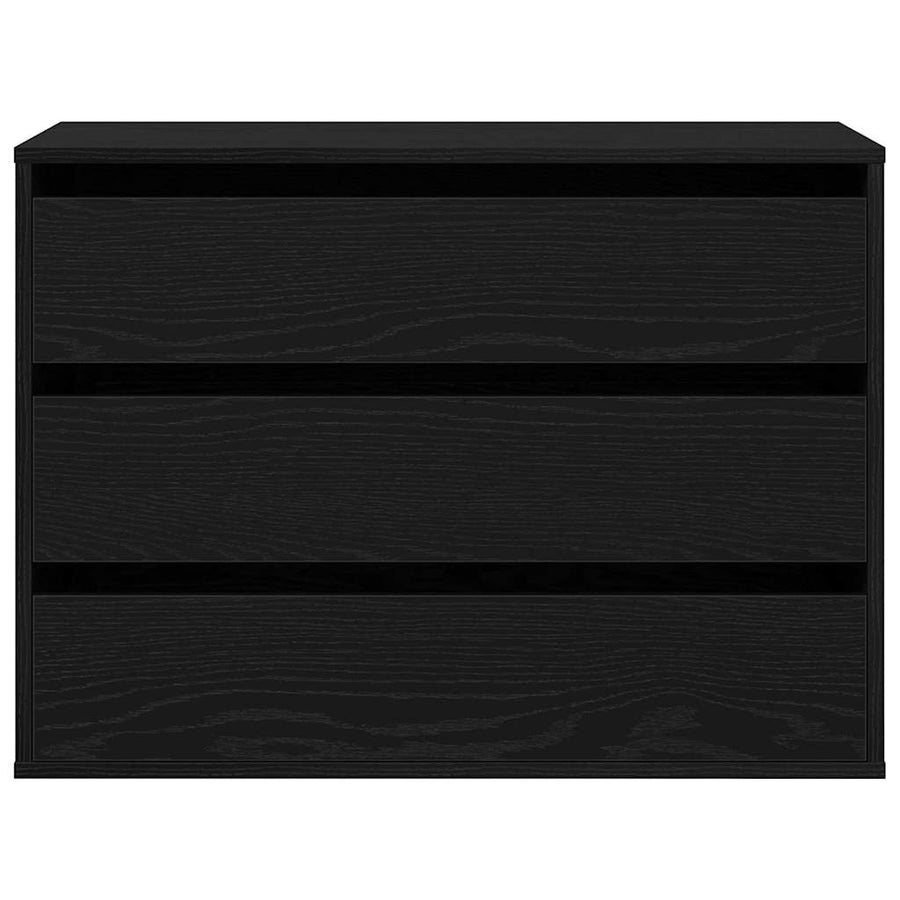 Ladenkast met lade Zwart 80 x 41 x 58 cm Bewerkt hout