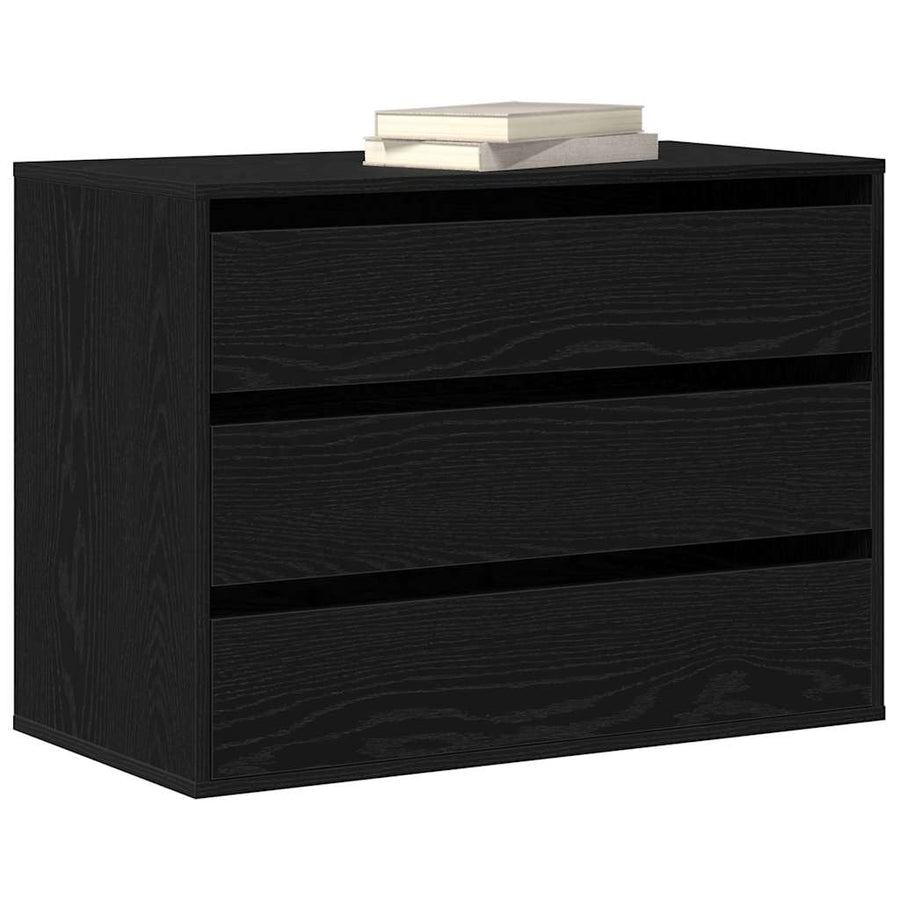 Ladenkast met lade Zwart 80 x 41 x 58 cm Bewerkt hout